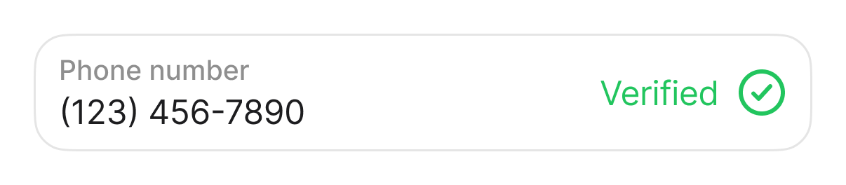 A verified US mobile number in phone settings